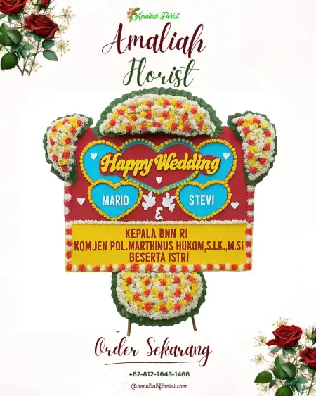 Papan Bunga Pernikahan Songbledeg
